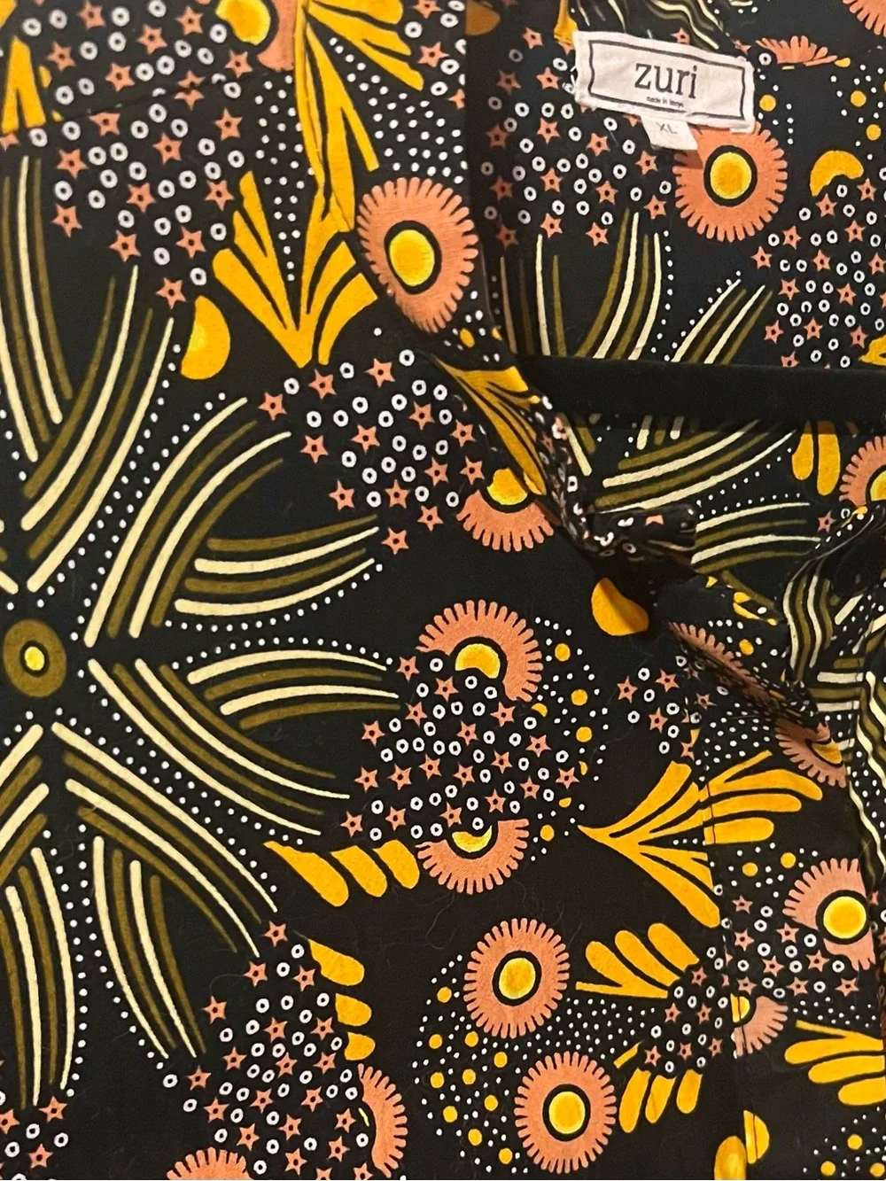 Zuri dress with Yellow & Olive Botanical Print - Picture 5 of 6